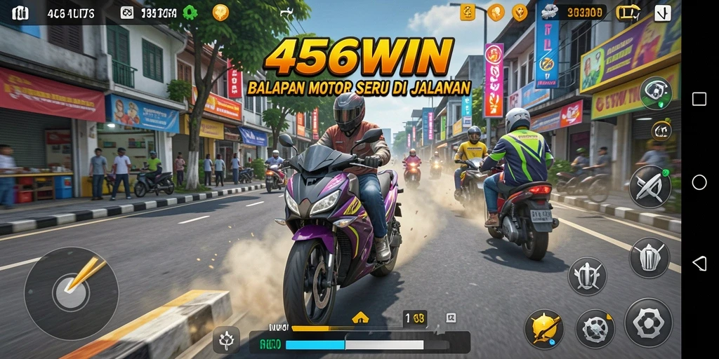 Gameplay seru 456WIN dengan balapan motor yang mendebarkan.