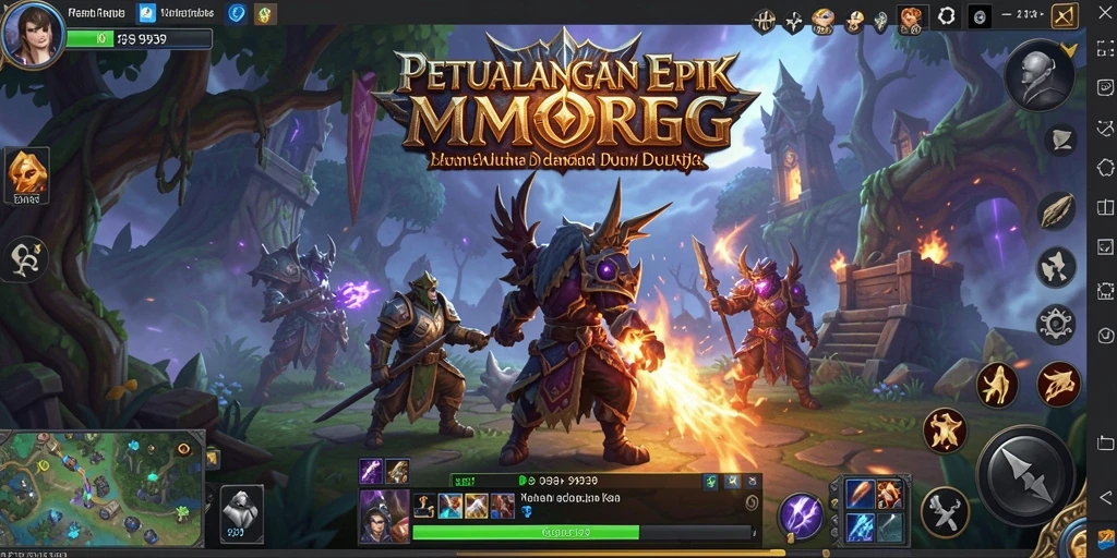 Gameplay seru dengan petualangan dalam dunia MMORPG yang luas.