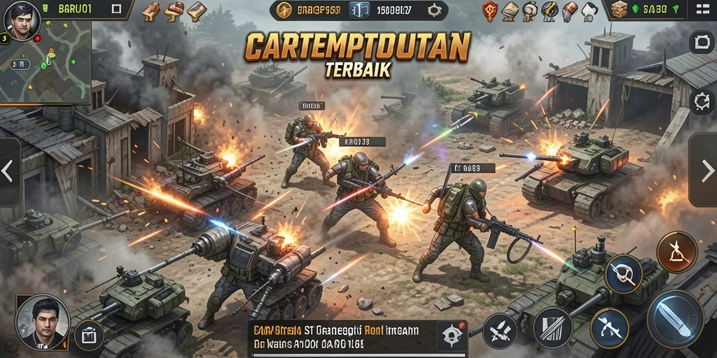 Tampilan gameplay seru dari BARU01 menunjukkan pertempuran strategis.