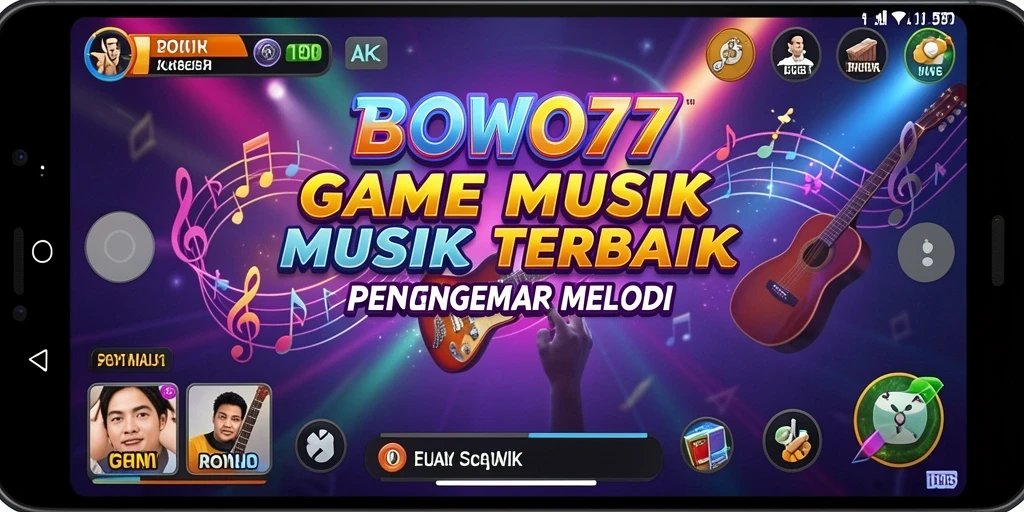 Screenshot gameplay BOWO77 dengan tantangan musik yang seru.