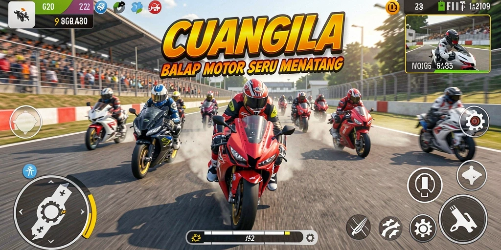 Tampilan gameplay seru balap motor di CUANGILA.