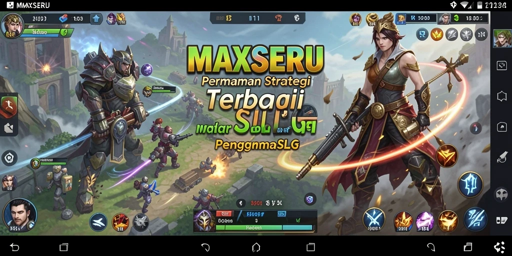 Screenshot utama <strong>MAXSERU</strong> menunjukkan pertempuran strategis yang mendebarkan.