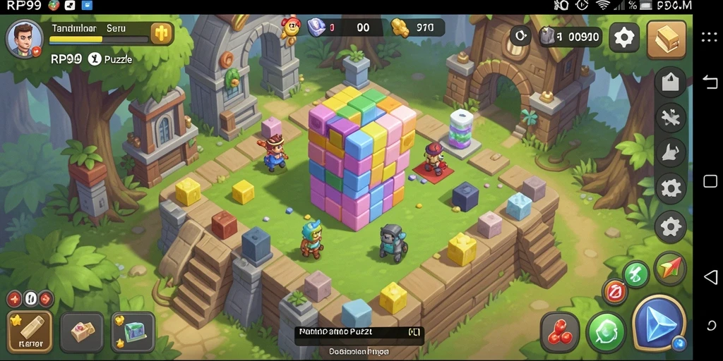 Screenshot gameplay RP99 menampilkan tantangan puzzle yang menarik.